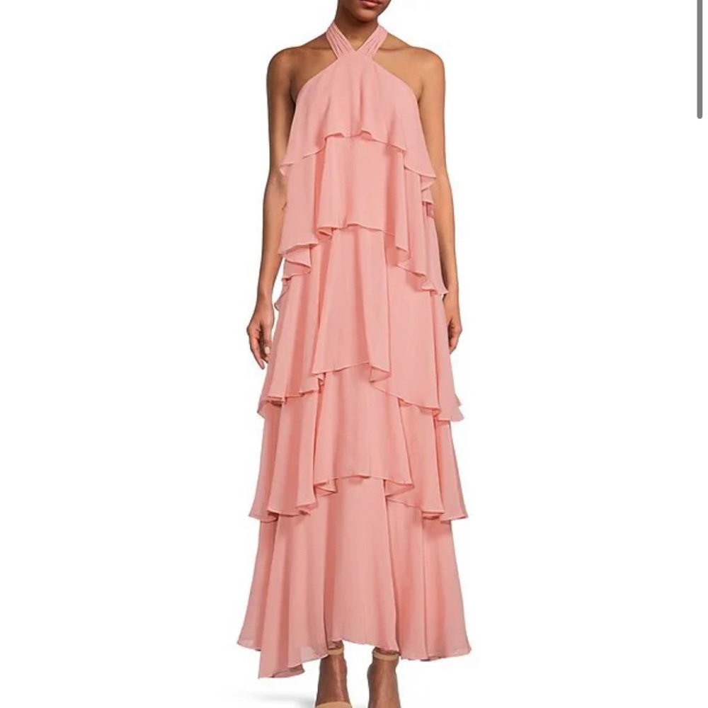 Antonio Melani Mariella Crinkled Chiffon Halter Neck Sleeveless Dress size 10